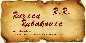 Ružica Rubaković vizit kartica